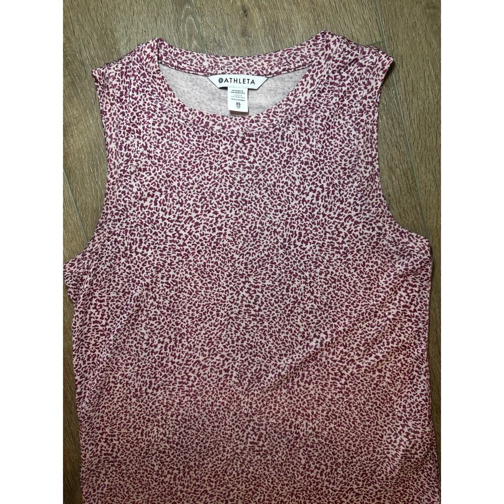 NEW Athleta Pink Cheetah Print Workout Tank XS Scoop Neck Athletic Top NWOT - Picture 2 of 7